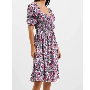 NWT. French Connection Fotini Verona Puff Sleeve Dress. Size 12